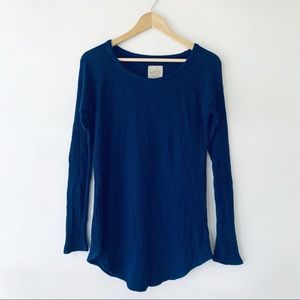 CHASER Royal Blue Thermal Long Sleeve Scoopneck M